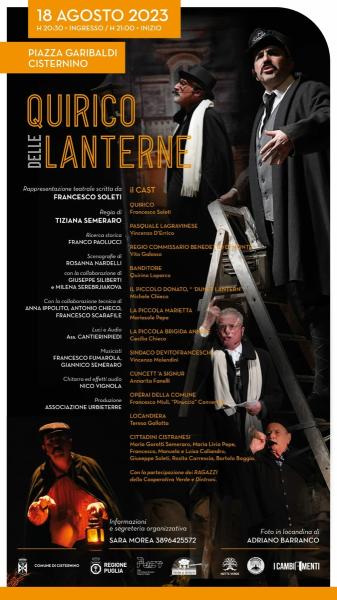 Rappresentazione teatrale 'Quirico delle lanterne ' a cura dell'associazione Urbieterre