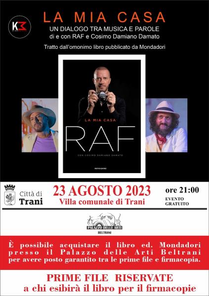 RAF ripercorre a Trani i suoi 40 anni di carriera