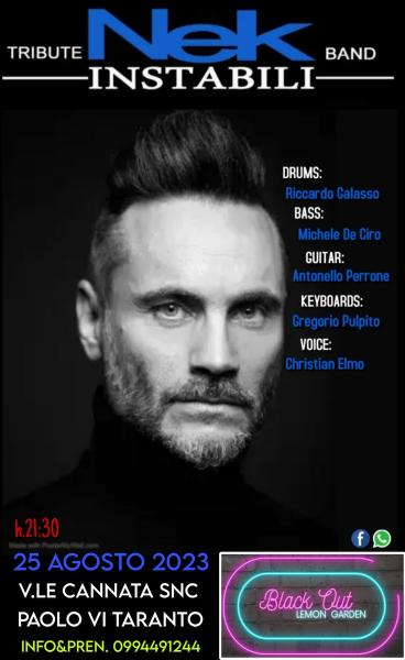 Instabili Nek tribute band live 2023