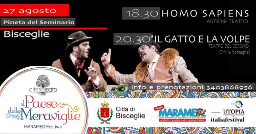 "HOMO SAPIENS" e "IL GATTO E LA VOLPE" teatro ragazzi e tout public