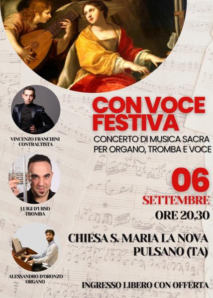 Concerto di musica sacra, per organo, tromba e voce "Con voce festiva"