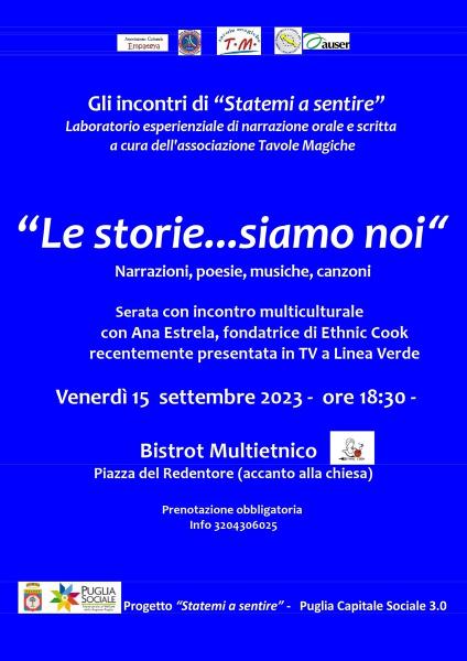Le Storie...siamo Noi. Incontro del Laboratorio di Narrazione "Statemi a sentire"