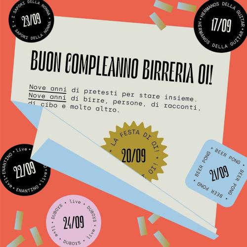 BUON COMPLEANNO Birreria Oi!