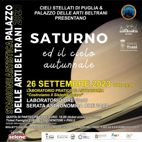 Una notte al Museo: Saturno ed il cielo autunnale