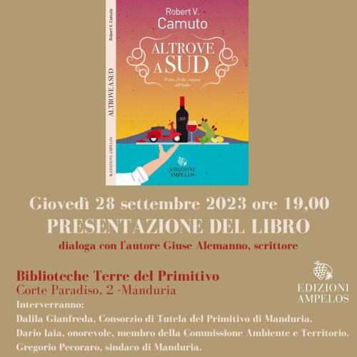 PRESENTAZIONE DEL LIBRO "ALTROVE A SUD" DI ROBERT V. CAMUTO