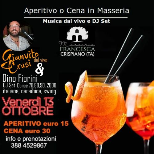 Aperitivo o cena con Gianvito Crusi live e Dino fiorini dj set