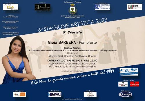 Riparte la Stagione Artistica AGiMus con il concerto di Gioia Barbera