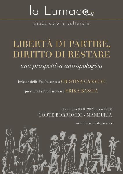 “Libertà di partire, diritto di restare: una prospettiva antropologica”
