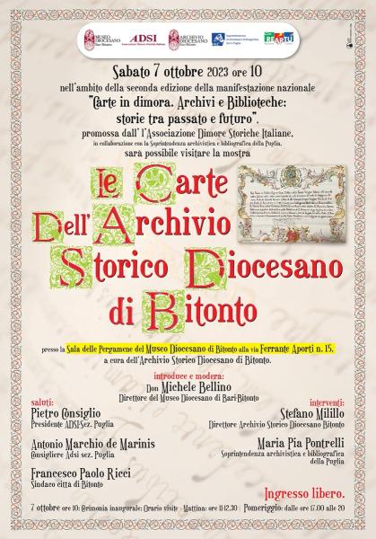 In mostra le antiche carte dell'Archivio Diocesano di Bitonto