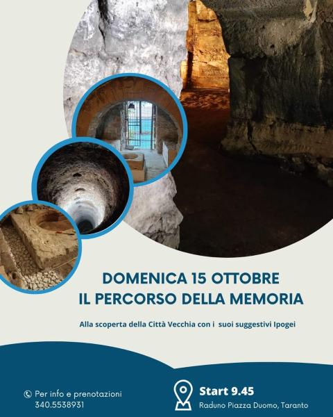 Domenica 15 ottobre al via il percorso della memoria tra vicoli e ipogei