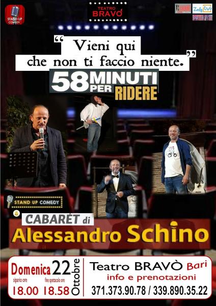 al Bravò di Bari, 58 MINUTI PER RIDERE: "Vieni qui che non ti faccio niente" con Alessandro SCHINO