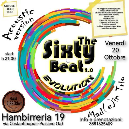 The Sixty Beat 2.0 EVOLUTION acoustic version Mad(e) in Trio #LIVE@Hambirreria 19-Pulsano (Ta)