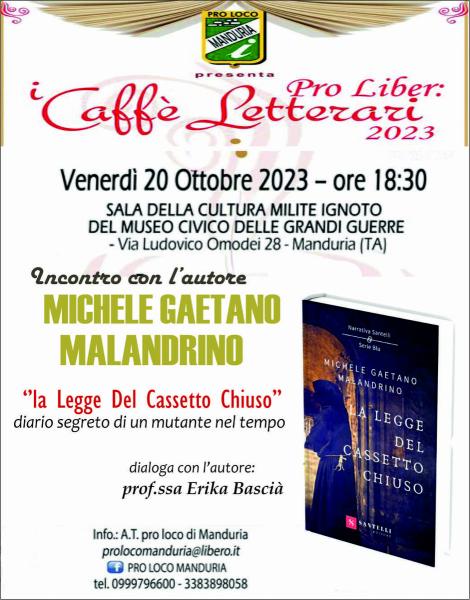 Presentazione del romanzo "La Legge del Cassetto Chiuso" di Michele Gaetano Malandrino