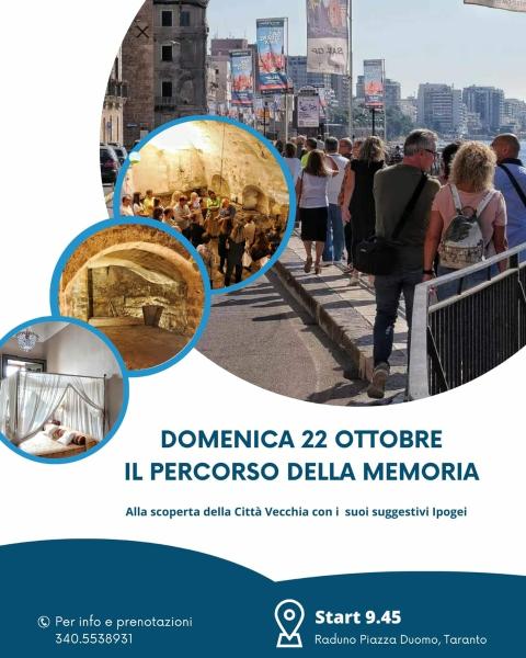 Domenica 22 ottobre, in Città Vecchia 'il percorso della memoria' tra vicoli e ipogei