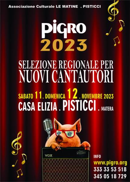 PIGRO 2023 - Selezione Regionale per Nuovi Cantautori