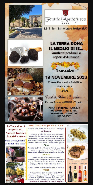 La Terra  dona  il meglio di se'... suadenti profumi e sapori d'Autunno