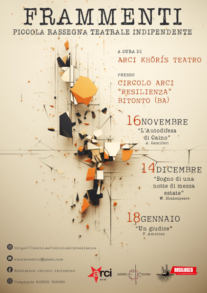 "L'Autodifesa di Caino" - Primo Appuntamento Rassegna Teatrale FRAMMENTI