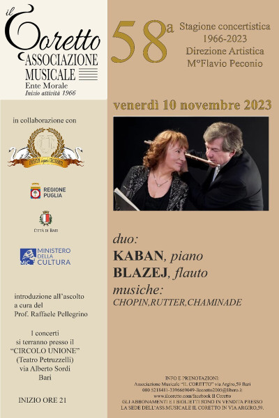 DUO PIANOFORTE E FLAUTO  TERESA  KABAN-PIANO       HENRYK   BLAZEJ - FLAUTO
