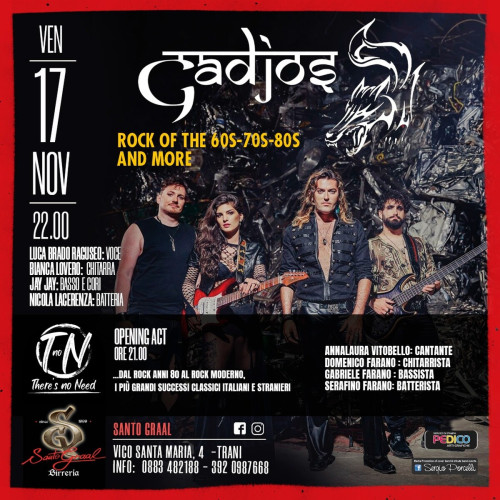 GADJOS live a Trani opening act There's no Need