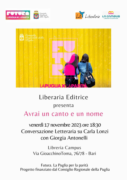 Avrai un canto e un nome. Conversazione letteraria su Carla Lonzi