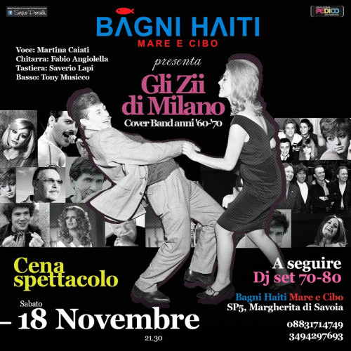 Gli Zii di Milano coverband 60 70 - Cena spettacolo a Margherita di Savoia