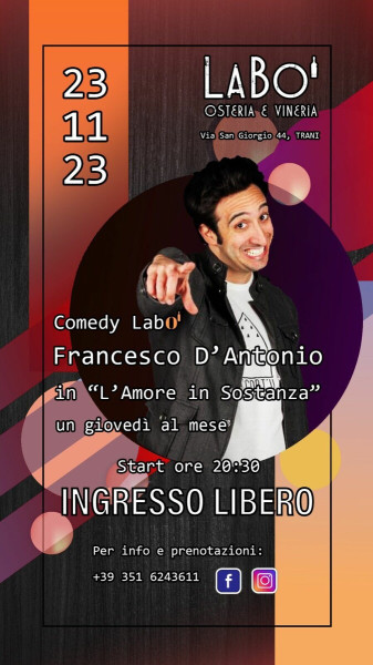 Francesco D'Antonio in 'L' Amore in sostanza'