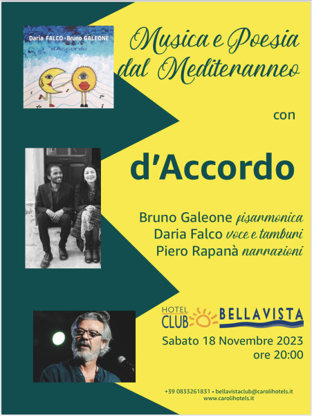 Musica e Poesia dal Mediterraneo . Piero Rapanà , Daria Falco , Bruno Galeone