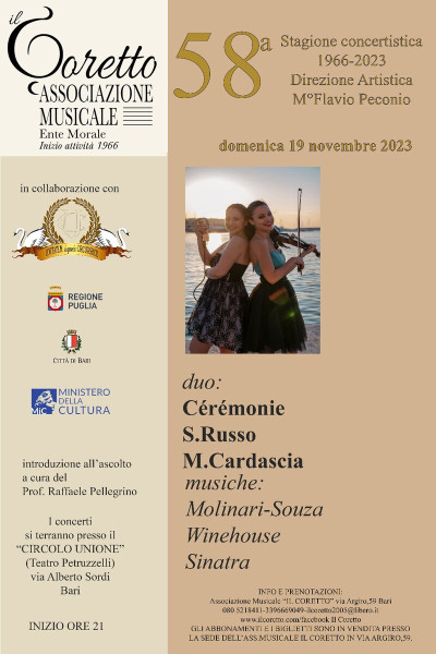 DUO Cèrèmonie - SERENA RUSSO VIOLINO- MONICA CARDASCIA - VOCE