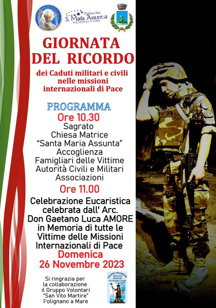 “Giornata del Ricordo dei Caduti Militari e Civili nelle Missioni Internazionali per la Pace" -XVI edizione - Ventennale dell'attentato al contingente italiano a Nassiriya