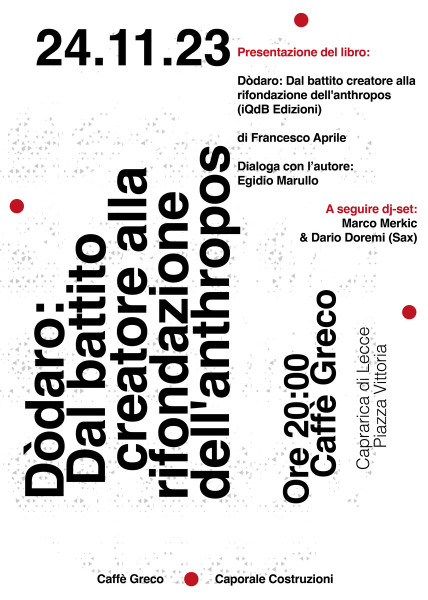 Incontro su F. S. Dòdaro: presentazione del libro "Dòdaro: dal battito creatore alla rifondazione dell'anthropos"