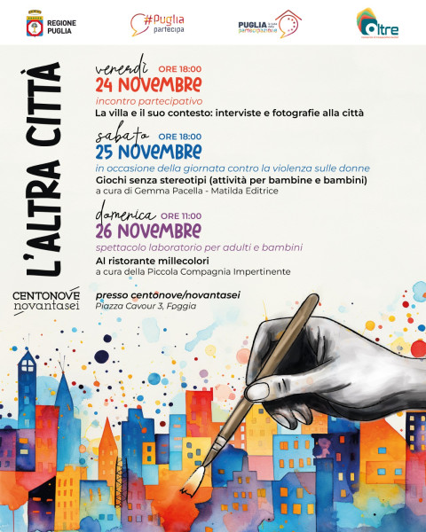 “L’altra città” parte dalla partecipazione. Idee per rivoluzione la Villa Comunale. Tre eventi in strada