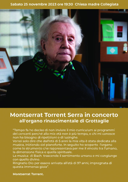 Un mito dell'Organo a Grottaglie: MONTSERRAT TORRENT SERRA