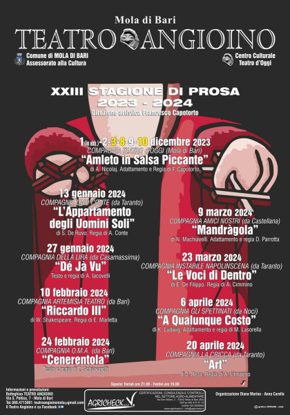 XXIII Stagione di Prosa 2023/24, il programma completo