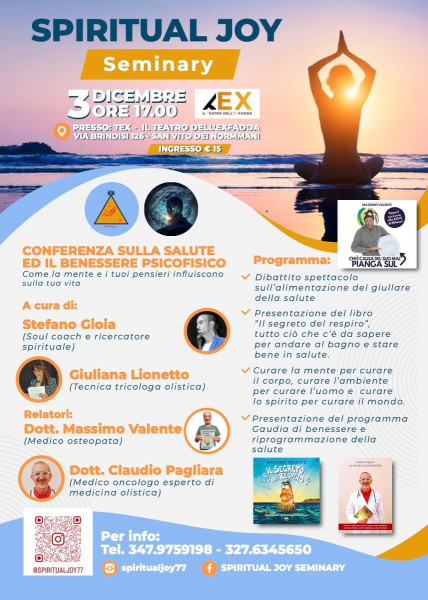 Spiritual joy seminary  Conferenza sulla salute e benessere