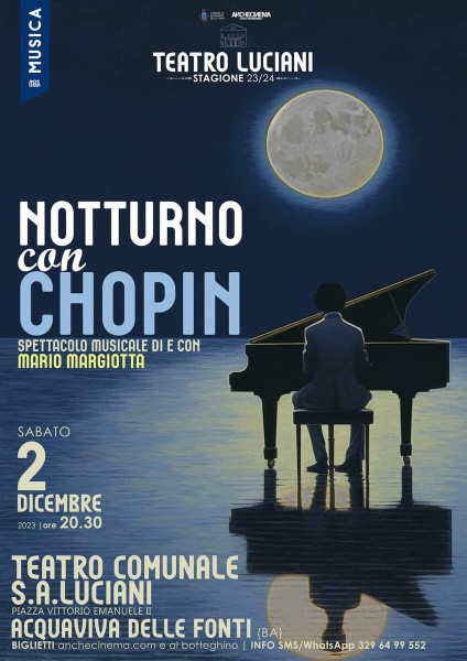 NOTTURNO CON CHOPIN – spettacolo musicale sulle note del “Poeta del pianoforte"
