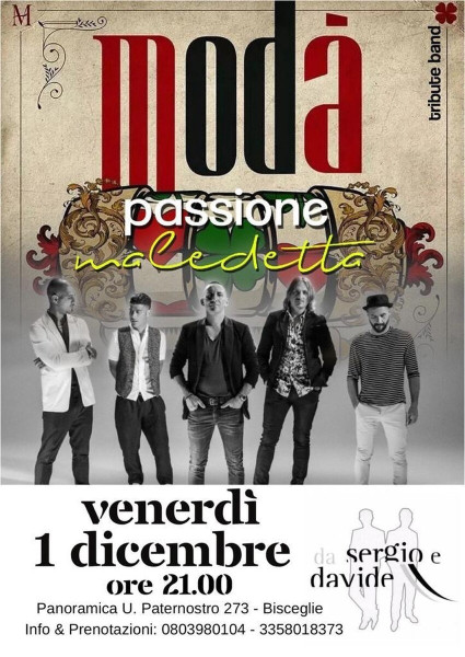 Modà Tribute Band live Bisceglie, Pizzeria Da Sergio & Davide