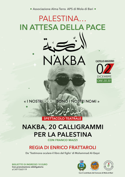 Spettacolo teatrale 'Nakba  20 Calligrammi per la Palestina'