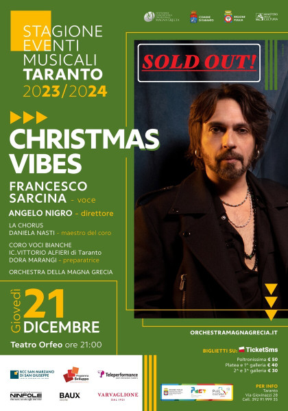 SOLD OUT! Christmas Vibes - FRANCESCO SARCINA & l'Orchestra della Magna Grecia