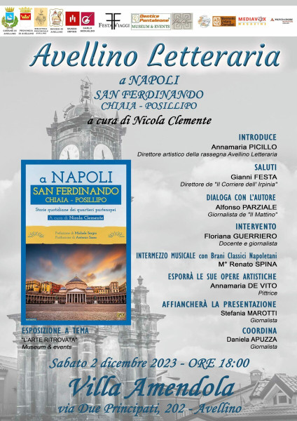 Ad Avellino Letteraria si presenta il libro: “San Ferdinando, Chiaia e Posillipo” a cura di Nicola Clemente