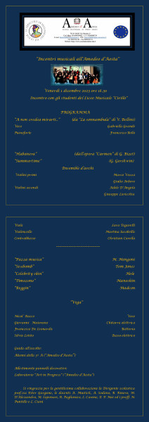 "Incontri musicali all'Amedeo d'Aosta" 2^ Stagione