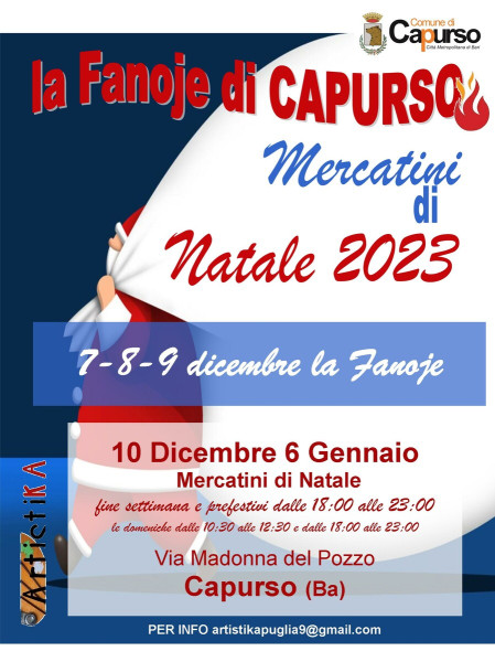 Fanoje e Mercatini di Natale a Capurso 2023