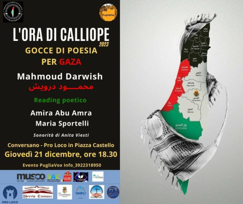 L'ora di Calliope, gocce di poesia per Gaza