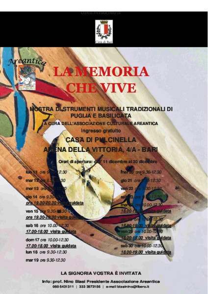 La Memoria Che Vive. Mostra di Strumenti Tradizionali di Puglia e Basilicata