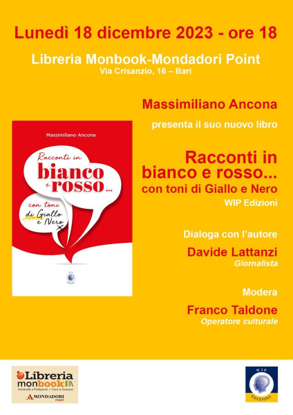 Massimiliano Ancona presenta il suo libro Racconti in bianco e rosso