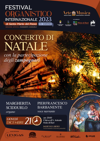Concerto di Natale con Margherita Sciddurlo, organo Pierfrancesco Barbanente, voce recitante e gli zampognari