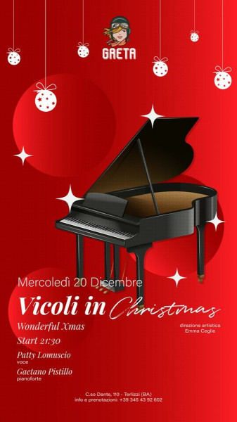 VICOLI IN CHRISTMAS  presenta: Patty Lomuscio e Gaetano Pistillo in “Wonderful Christmas”