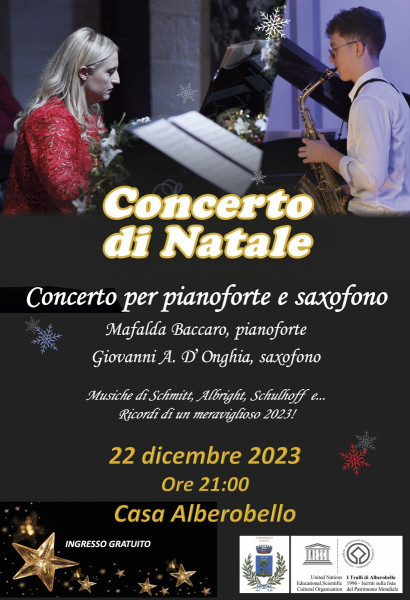Concerto di Natale, duo pianoforte e saxofono