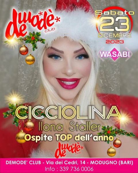 Demodè Club: Cicciolina canta al Demodè nel party Wasabi