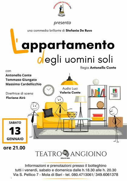 " L'appartamento degli uomini soli" commedia brillante di S. De Ruvo