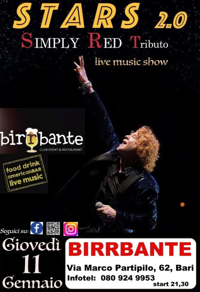 SIMPLY RED Tributo by STARS 2.0 AT BIRRBANTE/BARI
